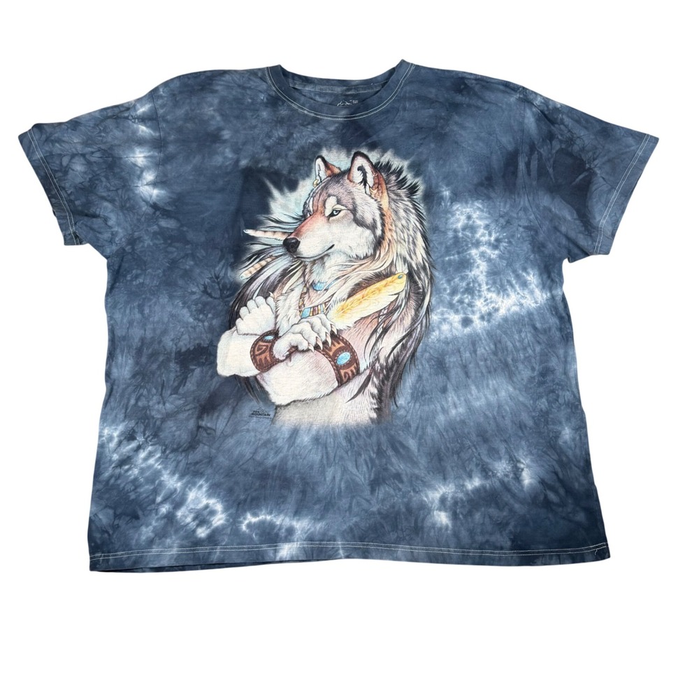 The Mountain Wolf Tie Dye Graphic T-Shirt Blue 5XL Big Christy Grandjean 2011